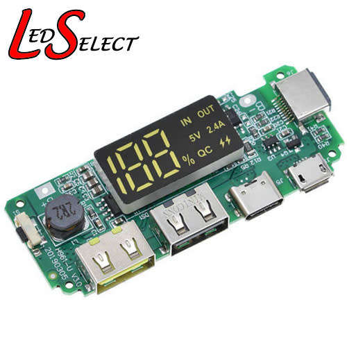 Battery 18650 Charger Power Bank Display Protection Board Type C +  2x USB 5V 1A/2A **LOCAL STOCK**