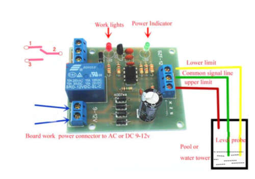 Controller Water Float Liquid Level Sensor (Wire in water) 12V DC + Blue Terminal **LOCAL STOCK**