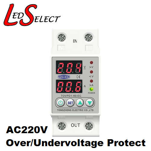 Controller Over Under Voltage Protection AC 220V 60A Din Rail **LOCAL STOCK**