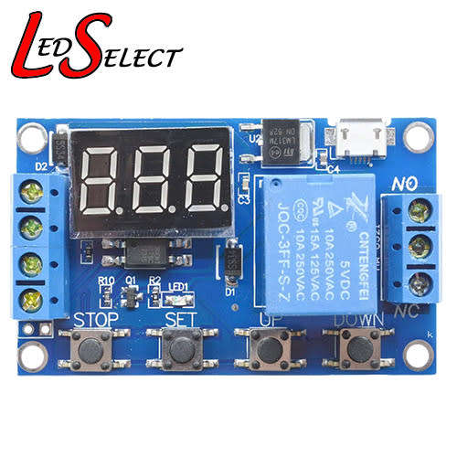 Time Controller Delay Timer 6-30V + Micro USB 0s-999min Relay **LOCAL STOCK**