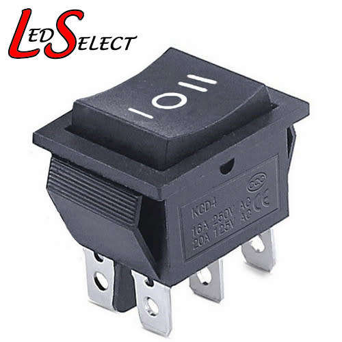 Switch Rocker Panel Button 6 PIN Black 250V 16A On-Off-On **LOCAL STOCK**
