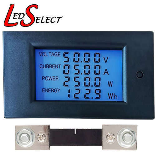 Volt Ammeter DC 100V 100A Digital 4-IN-1 Current Voltage Power Energy Meter + Shunt **LOCAL STOCK**