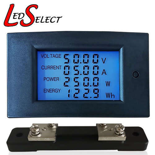 Volt Ammeter DC 100V 50A Digital 4-IN-1 Current Voltage Power Energy Meter + Shunt **LOCAL STOCK**