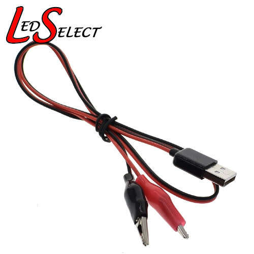 Connector USB Male 2.0 to Alligator Test Clips 600mm  **LOCAL STOCK**
