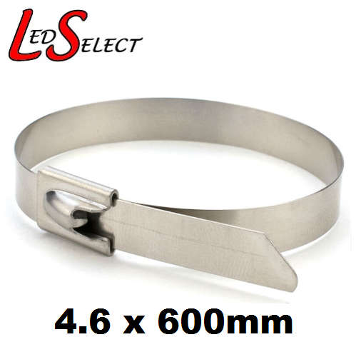 Stainless Cable Tie Strap Ball Self Locking 600mm x 4.6mm (185mmØ) **LOCAL STOCK**