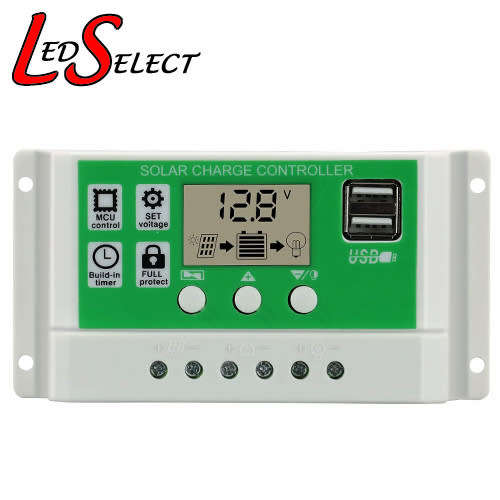 Solar Charge Controller Regulator 12/24V 30A with Display USB Timer **LOCAL STOCK**