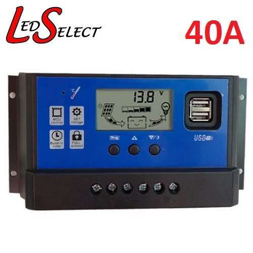 Solar Charge Controller Regulator 12/24V 40A with Display USB Timer **LOCAL STOCK**