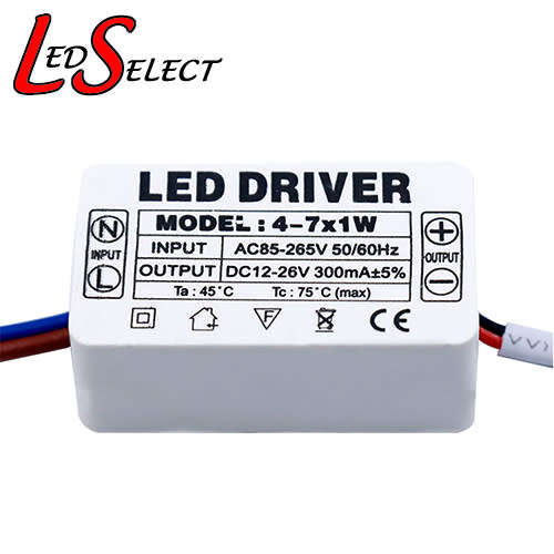 Driver 1W 220V (4-7Led) 300mA with Cover **LOCAL STOCK**