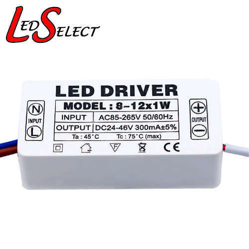 Driver 1W 220V (8-12Led) 300mA with Cover **LOCAL STOCK**