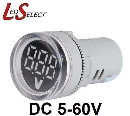 Voltmeter Voltage Meter Digital Display 22mm DC 5-60V White **LOCAL STOCK**