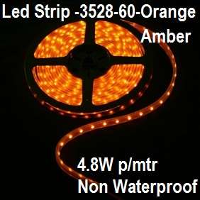 Led Strip Light 3528-Orange/Amber-Non Waterproof-60 Led p/mtr-4.8W p/mtr-Price p/mtr