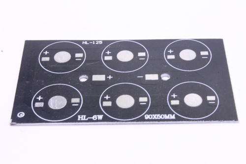 Led PCB Aluminium Board for (6x1W or 3W Led's) 90x50x1.5mm