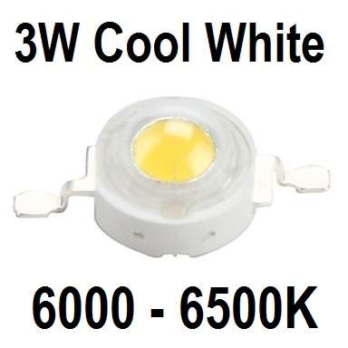 3W Led Cool White 6000-6500K