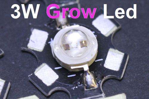 3W Grow light Led (2x Red 660nm /1x Blue 455nm) on Aluminium Base Plate