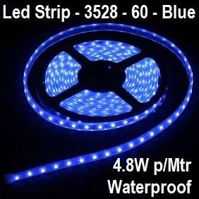 Led Strip Light Waterproof 3528-60led/mtr-Blue
