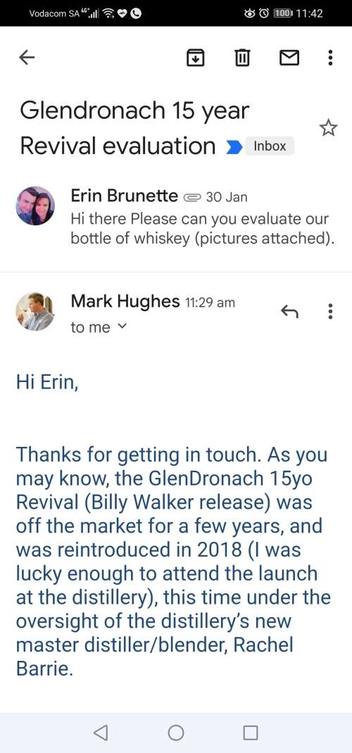 Glendronach 15 year old Revival Highlands Single Malt Scotch whisky