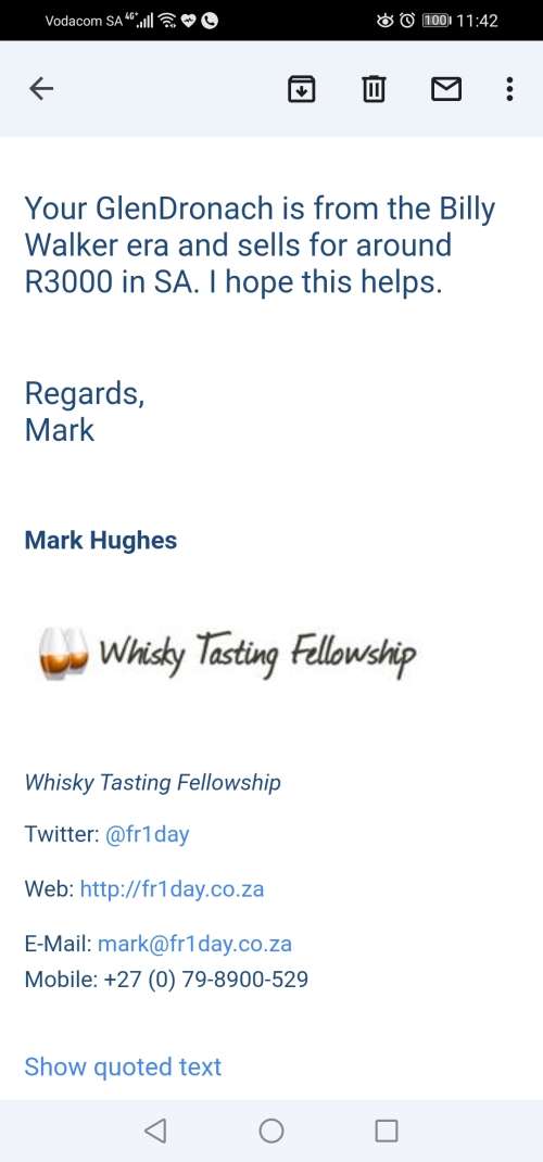 Glendronach 15 year old Revival Highlands Single Malt Scotch whisky