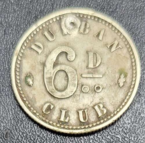Durban Club 1860 Sixpence