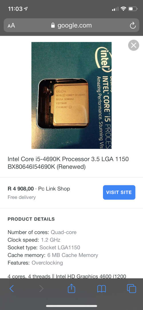 Intel Core i5-4690K Processor 3.5 LGA 1150  Completed Box And Windows 10
