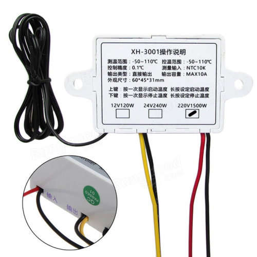 LOCAL STOCK - XH-W3001 220V 10A Digital LED Temperature Controller Thermostat Control Switch Probe