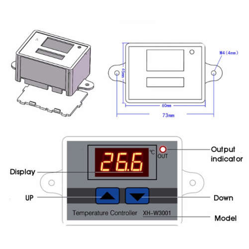 LOCAL STOCK - XH-W3001 220V 10A Digital LED Temperature Controller Thermostat Control Switch Probe