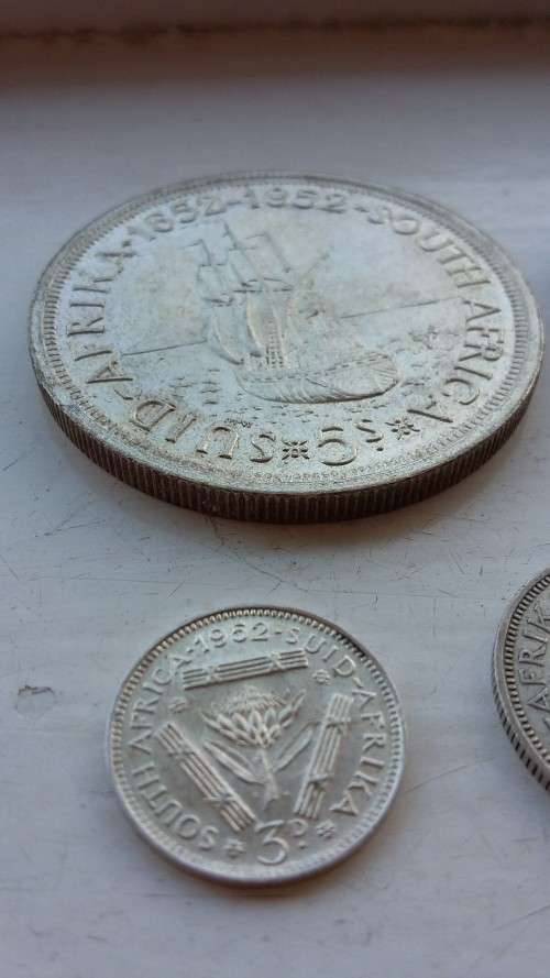 BEAUTIFUL COMPLETE 1952 SA UNION SET OF COINS! 5 SHILLING TO FARTHING!!!