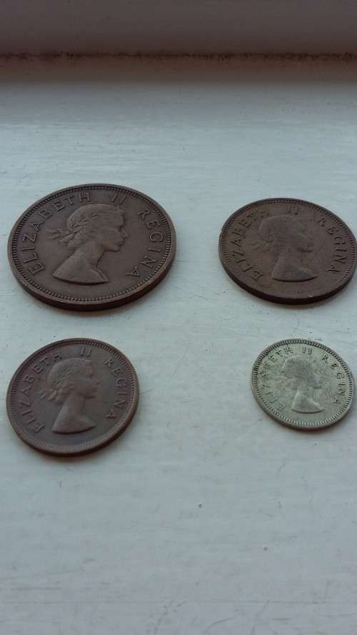 PARTIAL SET OF SA UNION 1955 COINS! BID FOR LOT! GOOD CONDITION!!!