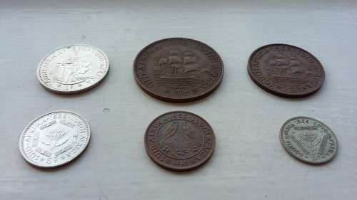PARTIAL SET OF SA UNION 1955 COINS! BID FOR LOT! GOOD CONDITION!!!
