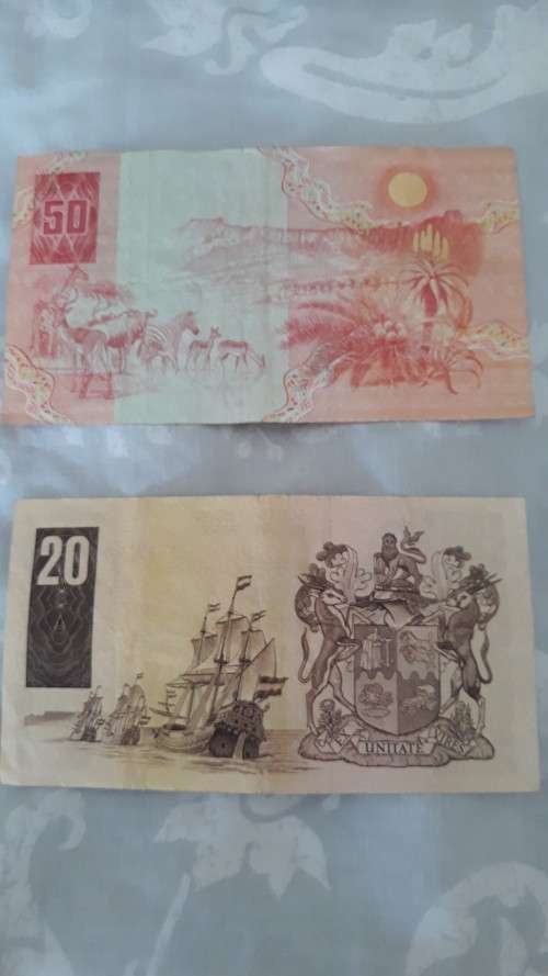 Complete Collection of Gerhard de Kock Banknotes! From Fifty rand to Two rand! Very good condition!