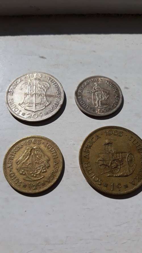 Complete set of 1963 RSA First Decimal coins! From 50c to half cent! R1 Start!