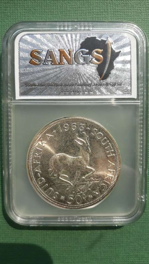 1963 RSA 50c Coin Proof SANGS PF63. Beautiful! R1 Start!