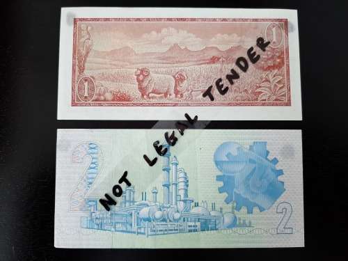 Set of TW de Jongh Banknotes! From R 10 to R 1! (Four notes) Bid for Lot!