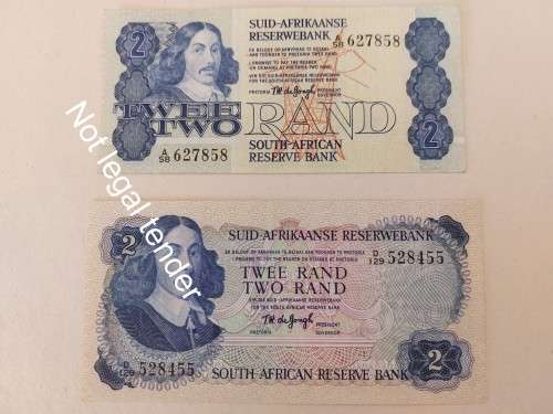 Super Sale! Set of Two TW de Jongh RSA R2 Notes: Second & Fouth Issues!