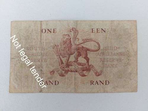 Super Sale! MH de Kock RSA 1961 Fourth and Only Issue R1 Note: A/E!