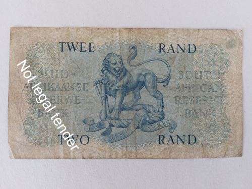 Super Sale! MH de Kock RSA 1961 Fourth and Only Issue R2 Note: A/E!
