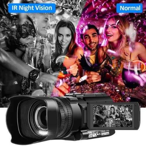 KOMERY RX100 4K Ultra HD 48MP Camcorder Video Camera for YouTube Live Streaming 30X Digital Zoom IR
