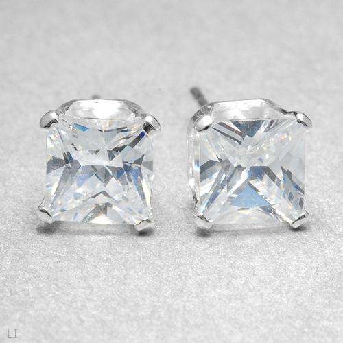 Irresistible Brand New Stud Earrings With 3.00ctw Cubic zirconia 925 Sterling silver