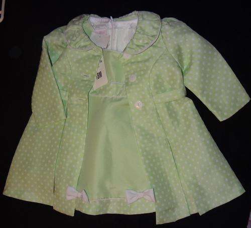 SUPER CUTE!!  BONNIE BABY POLKA DOT DRESS AND COAT FOR 18 MONTH OLD