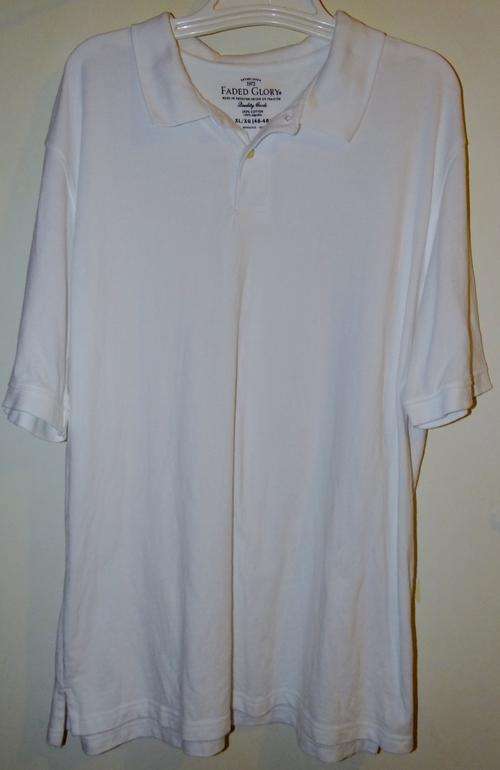 Mens White Golf shirt, Size XL 46-48