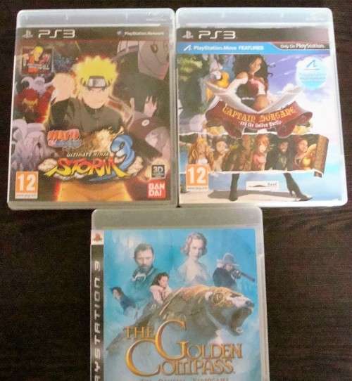 Captain Morgane, The golden compass and Naruto ultimate ninja storm PS3 games