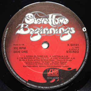 Steve Howe - Beginnings (LP, Album)
