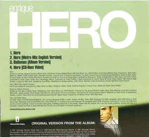 Enrique Iglesias - Hero (CD, Single, Enh)