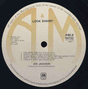 Joe Jackson - Look Sharp! (LP, Album)