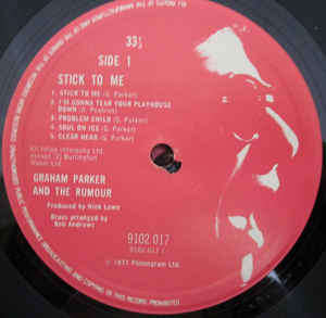 Graham Parker And The Rumour - Stick To Me (LP, Album, No )