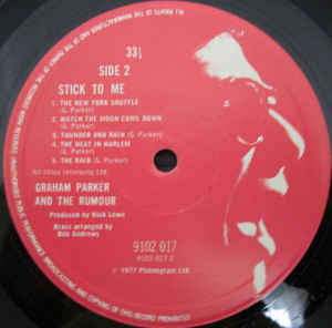 Graham Parker And The Rumour - Stick To Me (LP, Album, No )