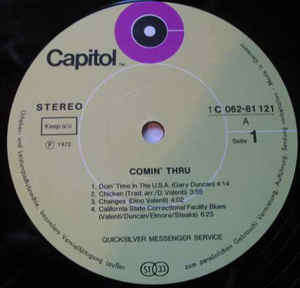 Quicksilver* - Comin' Thru (LP, Album, Gat)