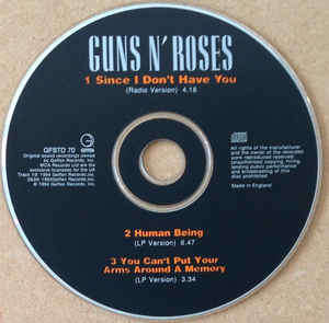 Guns N' Roses - Since I Don't Have You (CD, Maxi)