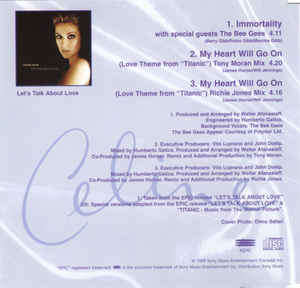 Celine Dion* With Special Guests The Bee Gees* - Immortality (CD, Single)