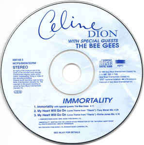 Celine Dion* With Special Guests The Bee Gees* - Immortality (CD, Single)