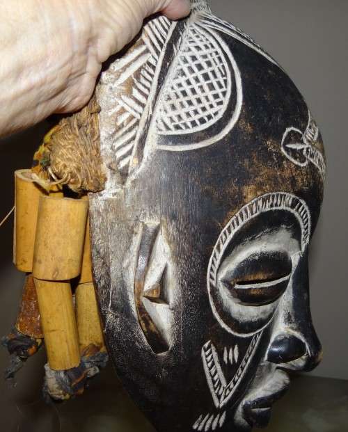 Old Tribal Chokwe Rasta Mask - Wood carved